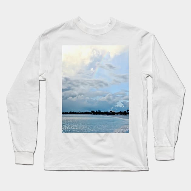 Rainbow at Grace Bay Beach Long Sleeve T-Shirt by Scubagirlamy